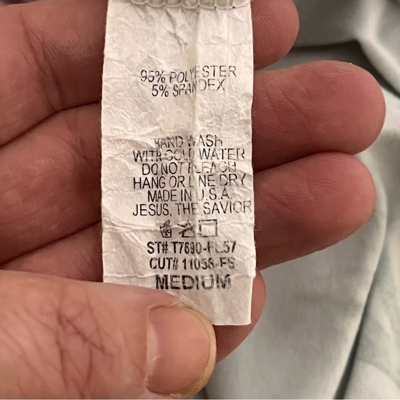 REBORN J Grayish Floral Side Tie Shirt Soft Sleeve Feminine Modest Size Medium - Picture 12 of 12